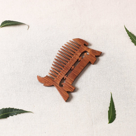  Bijnor Hand Carved Sheesham Wood Comb (Medium) 
