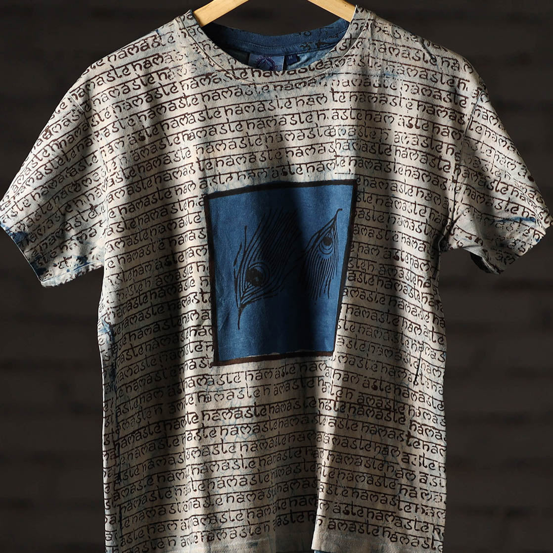 Buy Bindaas Block Art Printed Cotton Unisex Round Neck T-shirt 