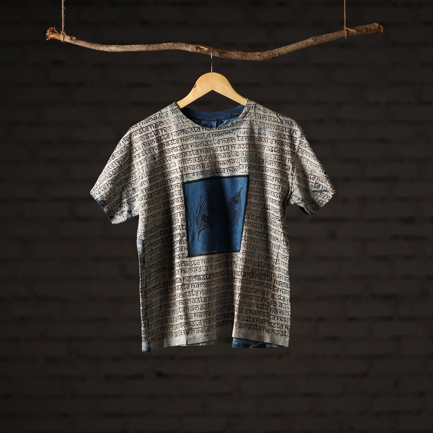 Buy Bindaas Block Art Printed Cotton Unisex Round Neck T-shirt 