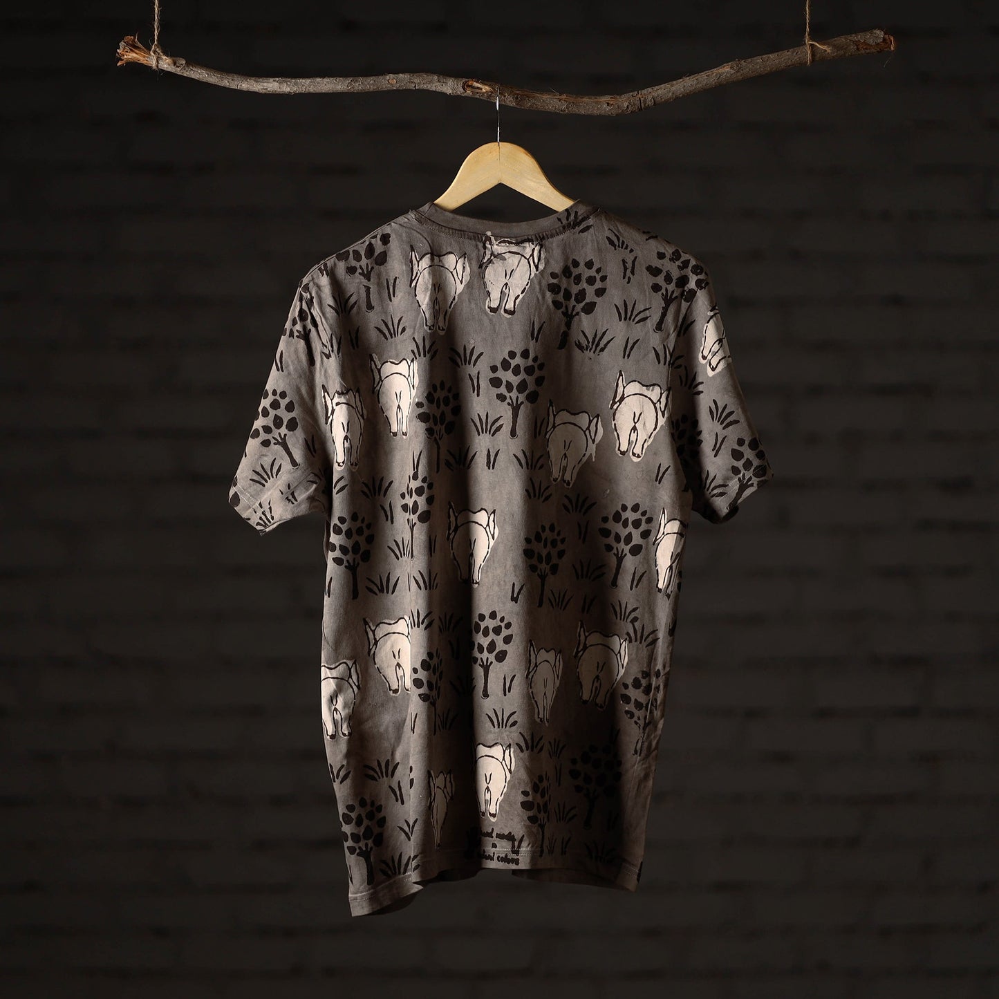  Bindaas Block Art Printed Cotton Unisex Round Neck T-shirt 