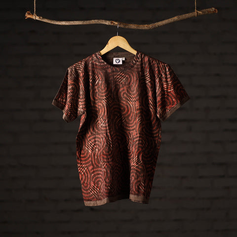  Bindaas Block Art Printed Cotton Unisex Round Neck T-shirt 