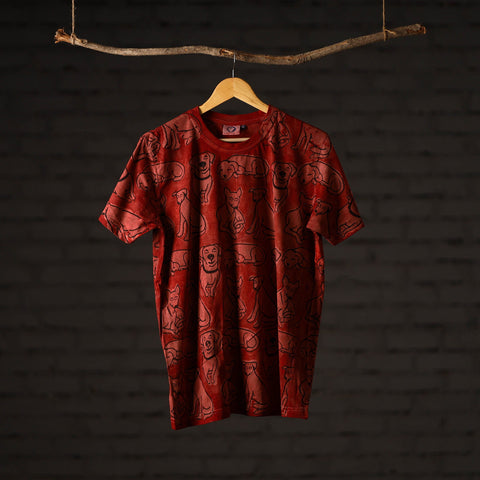 Bindaas art printed cotton unisex round neck t-shirt 40