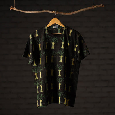 Bindaas art printed cotton unisex round neck t-shirt 44