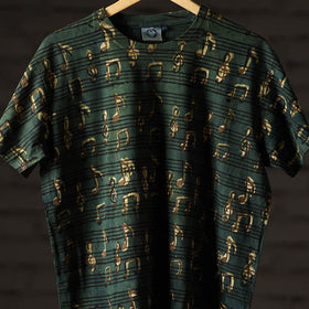 Buy Bindaas Block Art Printed Cotton Unisex Round Neck T-shirt 