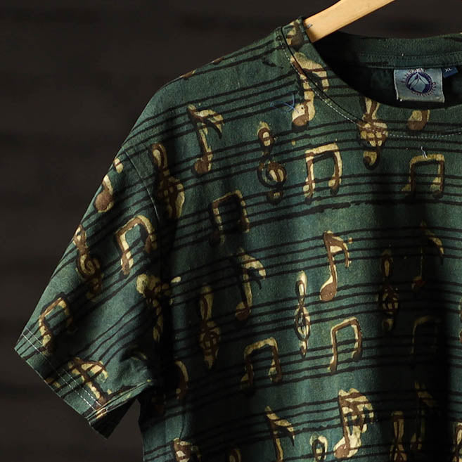 Buy Bindaas Block Art Printed Cotton Unisex Round Neck T-shirt 