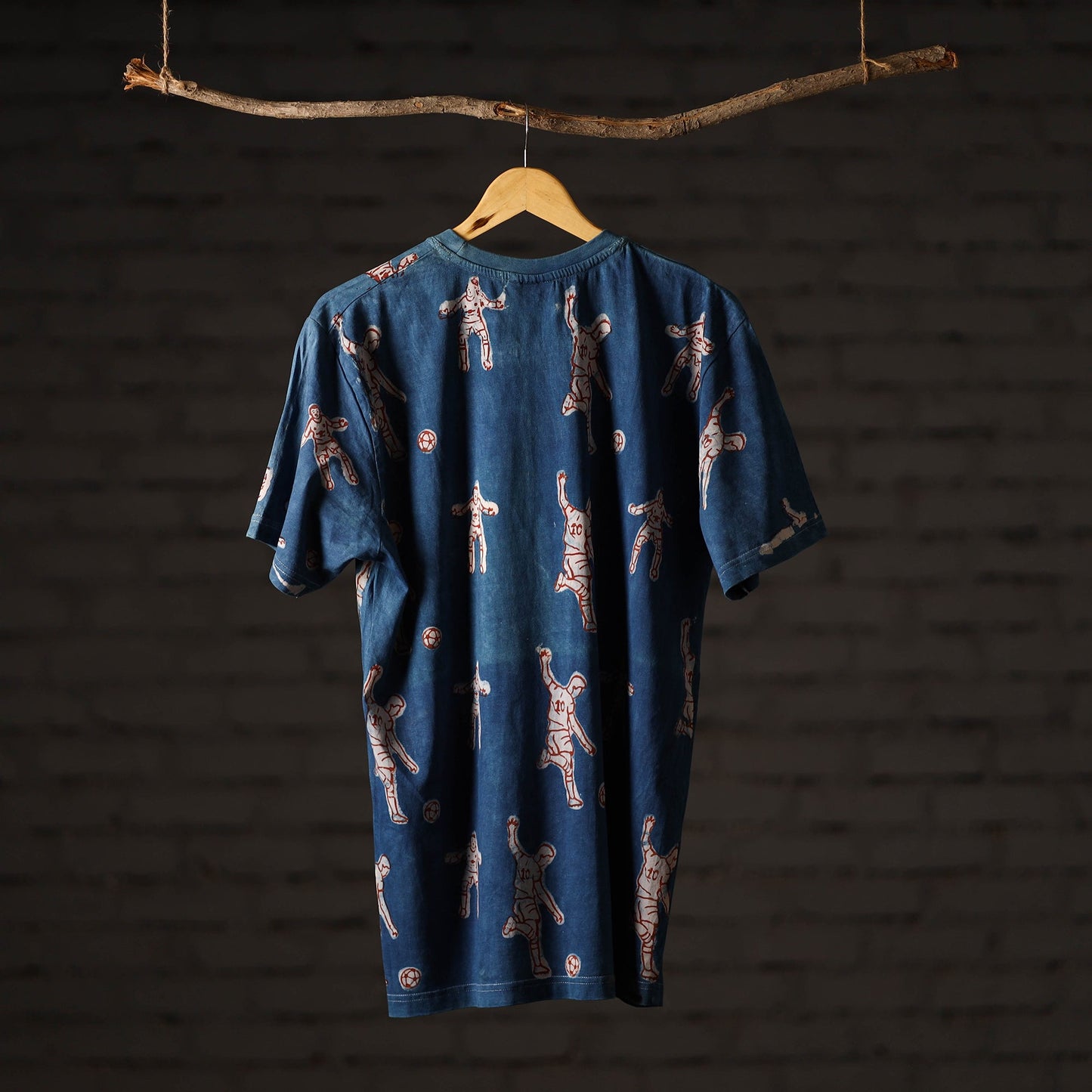  Bindaas Block Art Printed Cotton Unisex Round Neck T-shirt 