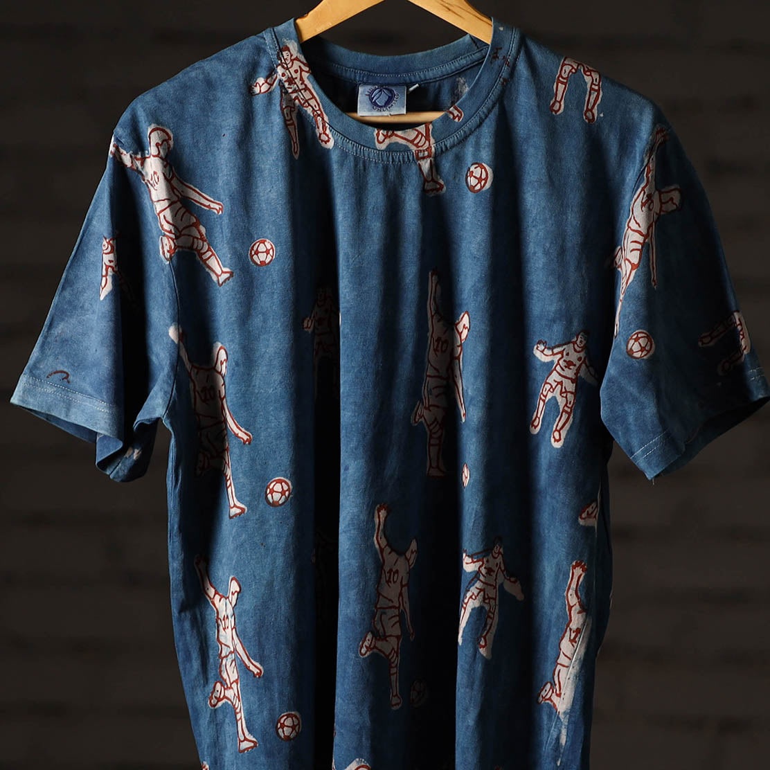  Bindaas Block Art Printed Cotton Unisex Round Neck T-shirt 