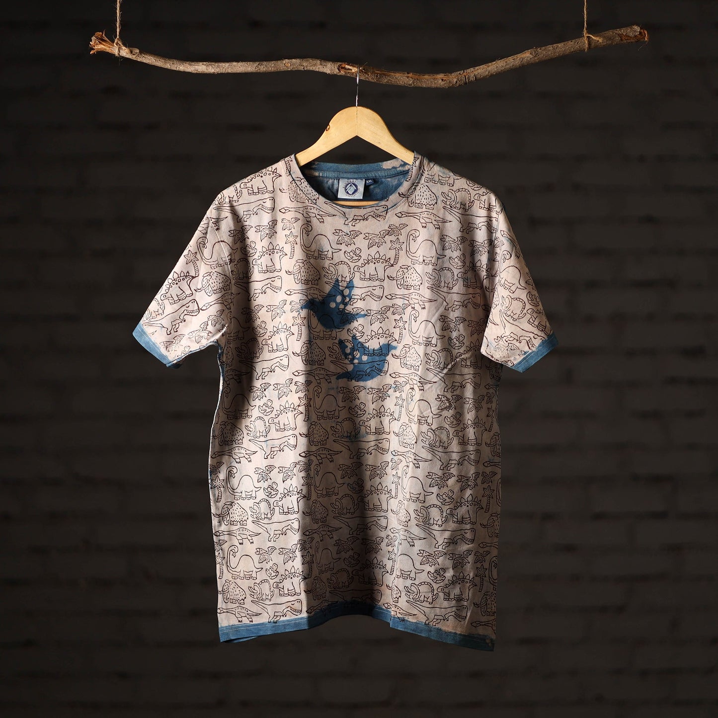 Buy Bindaas Block Art Printed Cotton Unisex Round Neck T-shirt 