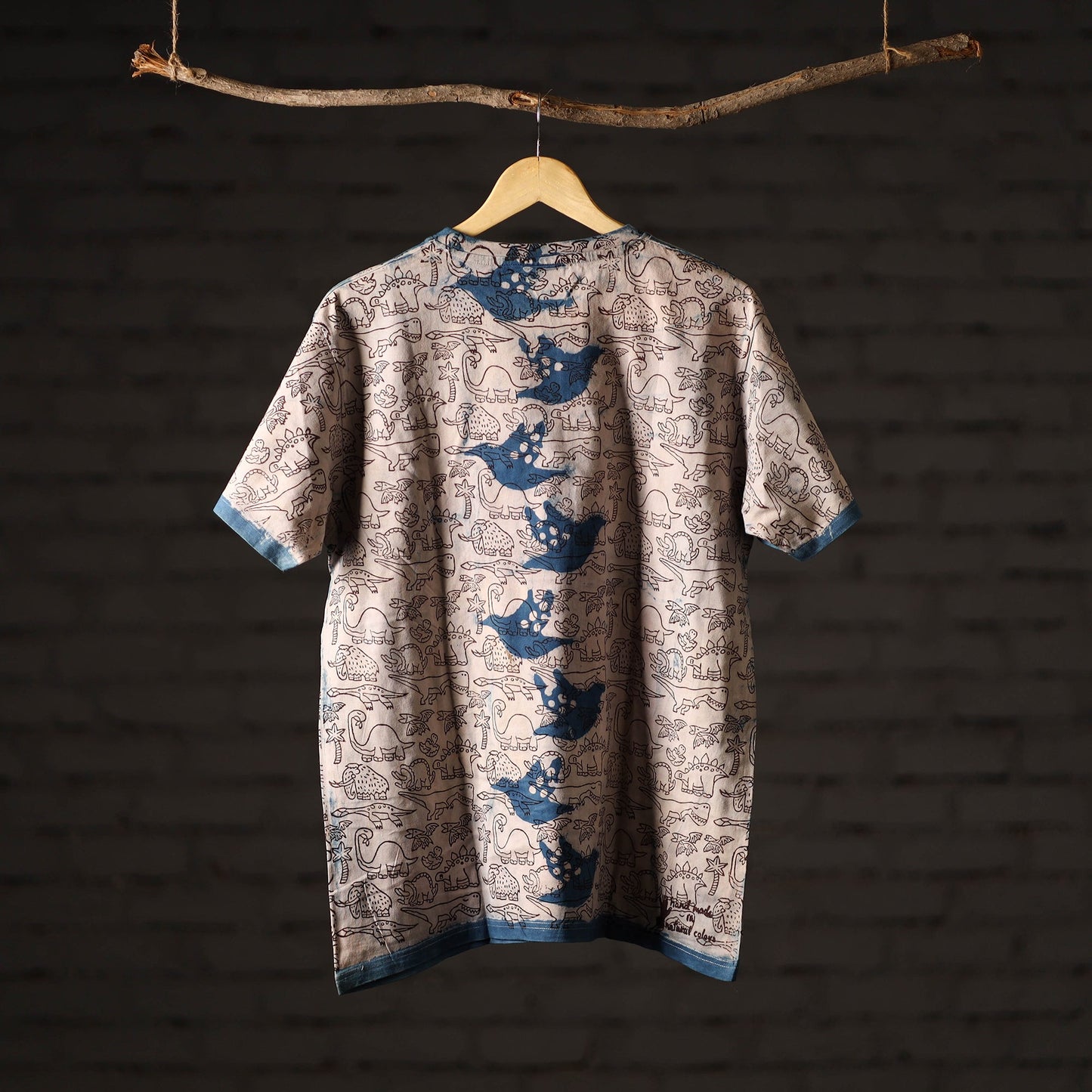 Buy Bindaas Block Art Printed Cotton Unisex Round Neck T-shirt 