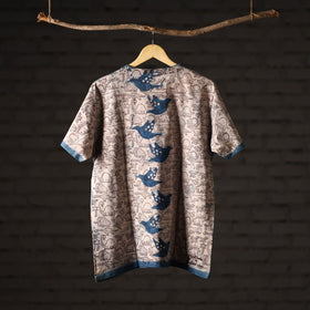 Buy Bindaas Block Art Printed Cotton Unisex Round Neck T-shirt 