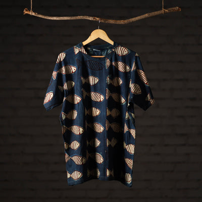 Bindaas art printed cotton unisex round neck t-shirt 60