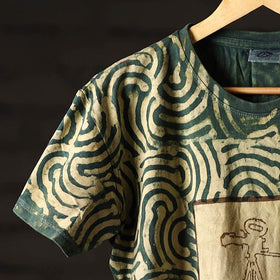 Buy Bindaas Block Art Printed Cotton Unisex Round Neck T-shirt 