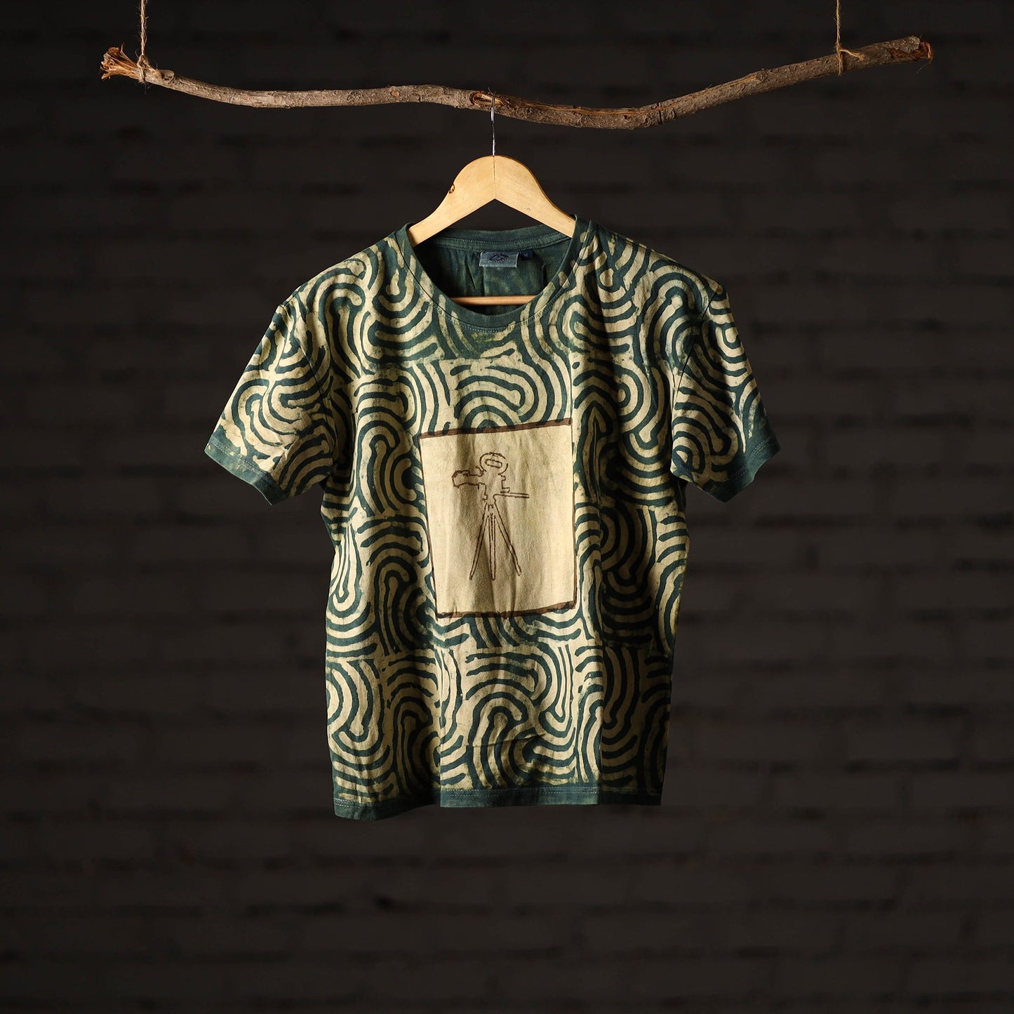 Buy Bindaas Block Art Printed Cotton Unisex Round Neck T-shirt 