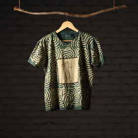 Buy Bindaas Block Art Printed Cotton Unisex Round Neck T-shirt 