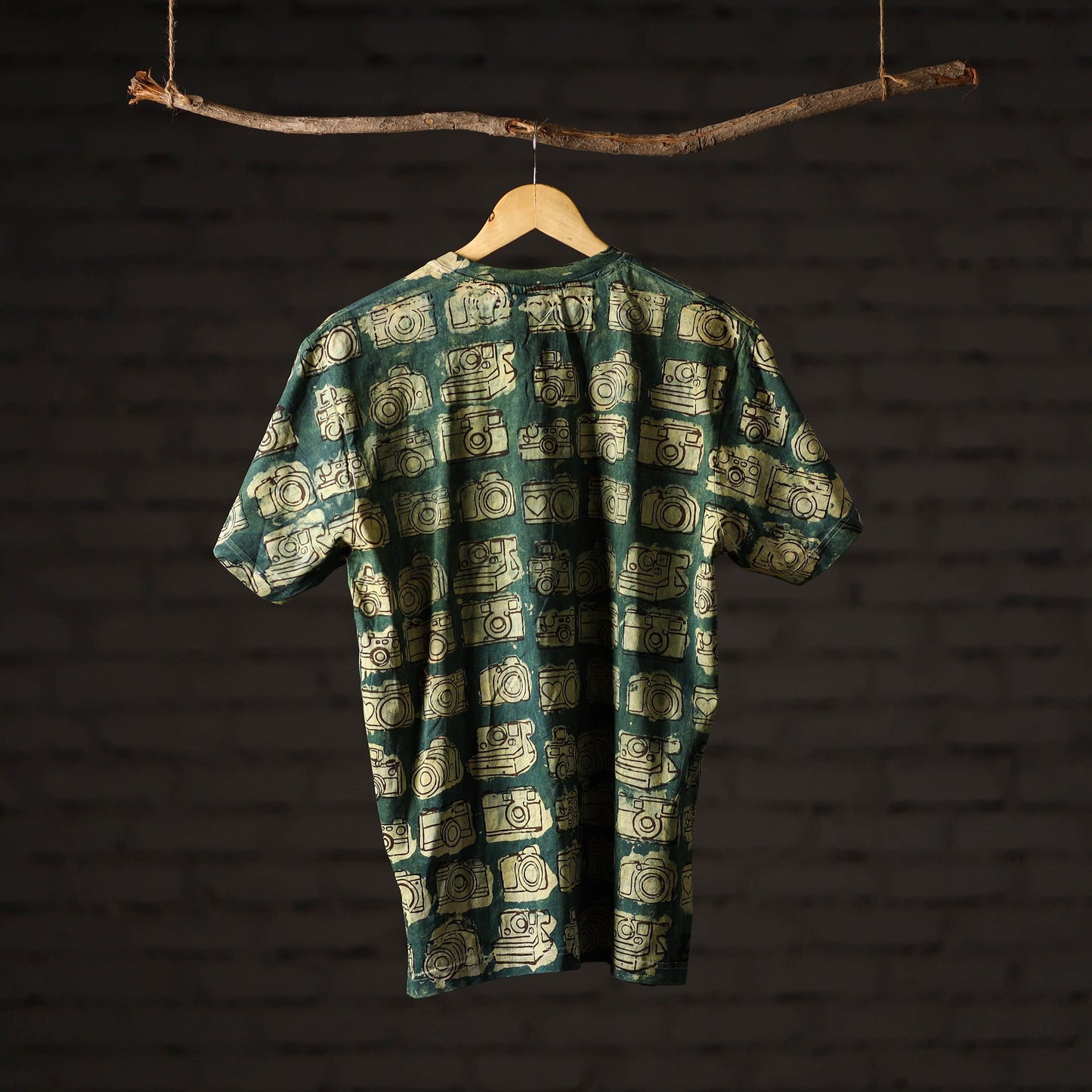  Bindaas Block Art Printed Cotton Unisex Round Neck T-shirt 