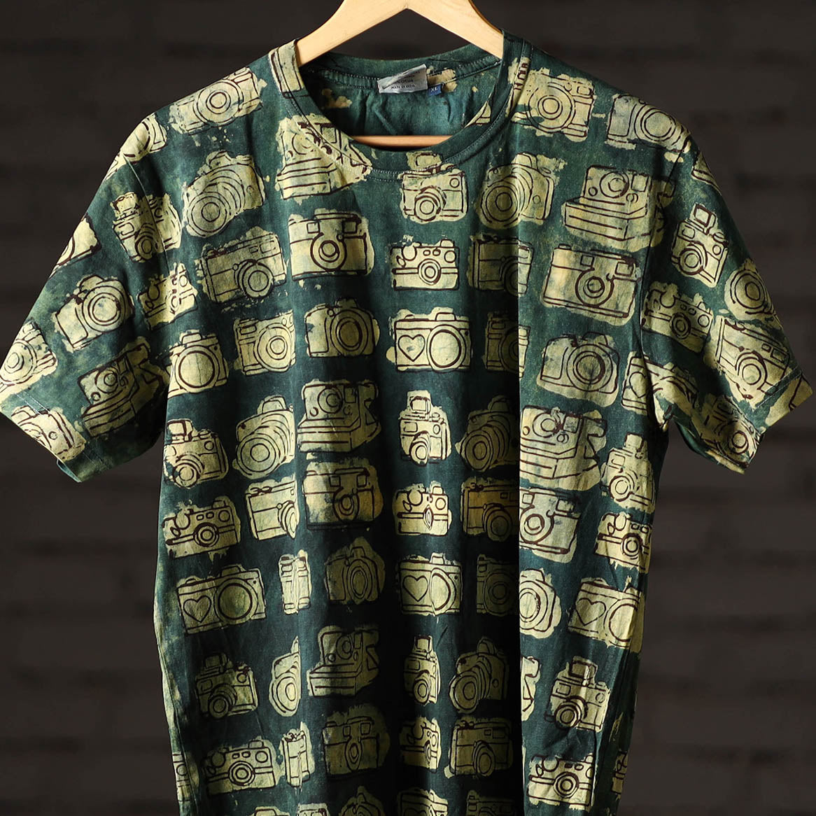  Bindaas Block Art Printed Cotton Unisex Round Neck T-shirt 