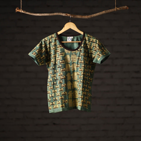 Bindaas art printed cotton women round neck t-shirt 79