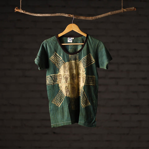 Bindaas art printed cotton women round neck t-shirt 81