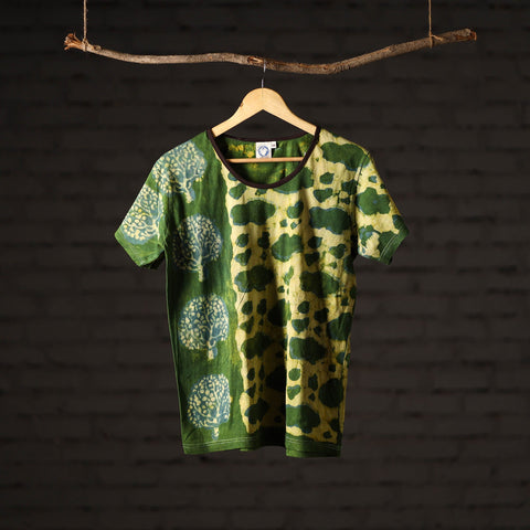 Bindaas Block Art Printed Cotton Women Round Neck T-shirt