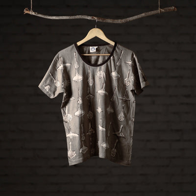 Bindaas art printed cotton women round neck t-shirt 85