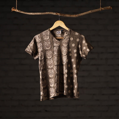 Bindaas art printed cotton women v neck t-shirt 03