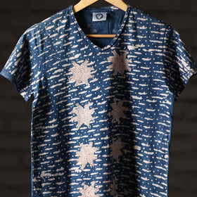 Bindaas art printed cotton women v neck t-shirt 74