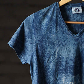 Bindaas art printed cotton women v neck t-shirt 77