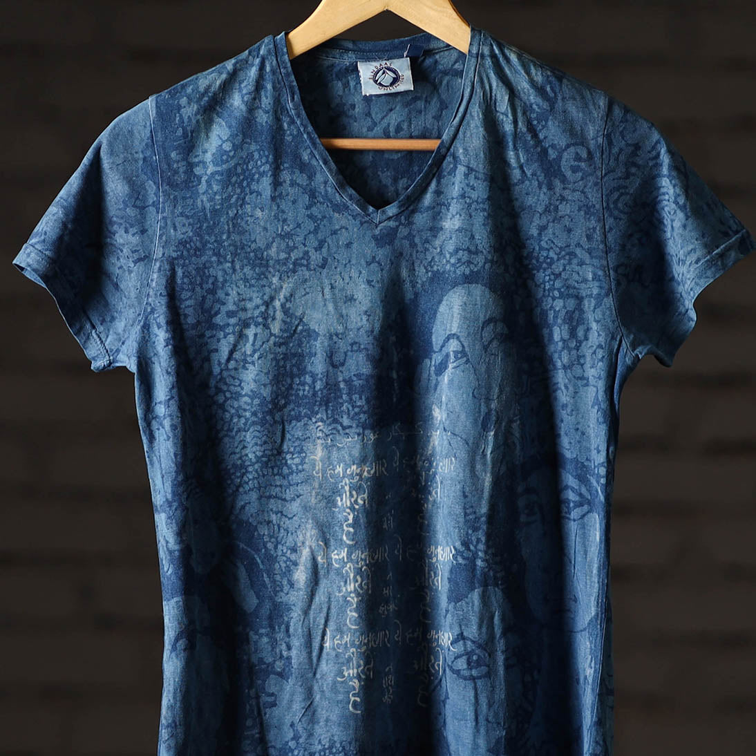 Bindaas art printed cotton women v neck t-shirt 77