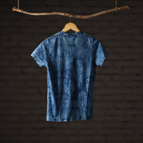 Bindaas art printed cotton women v neck t-shirt 77