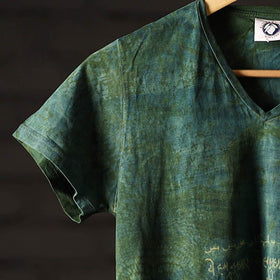  Bindaas Block Art Printed Cotton Women V Neck T-shirt