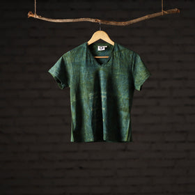  Bindaas Block Art Printed Cotton Women V Neck T-shirt