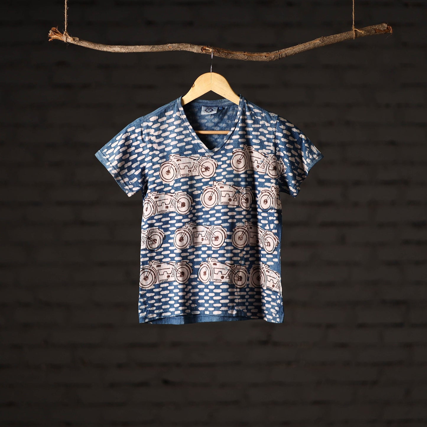 Bindaas art printed cotton women v neck t-shirt 97