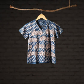 Bindaas art printed cotton women v neck t-shirt 97