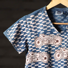 Bindaas art printed cotton women v neck t-shirt 97