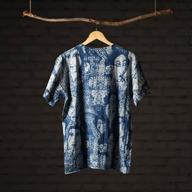  Bindaas Block Art Printed Cotton Unisex Round Neck T-shirt 