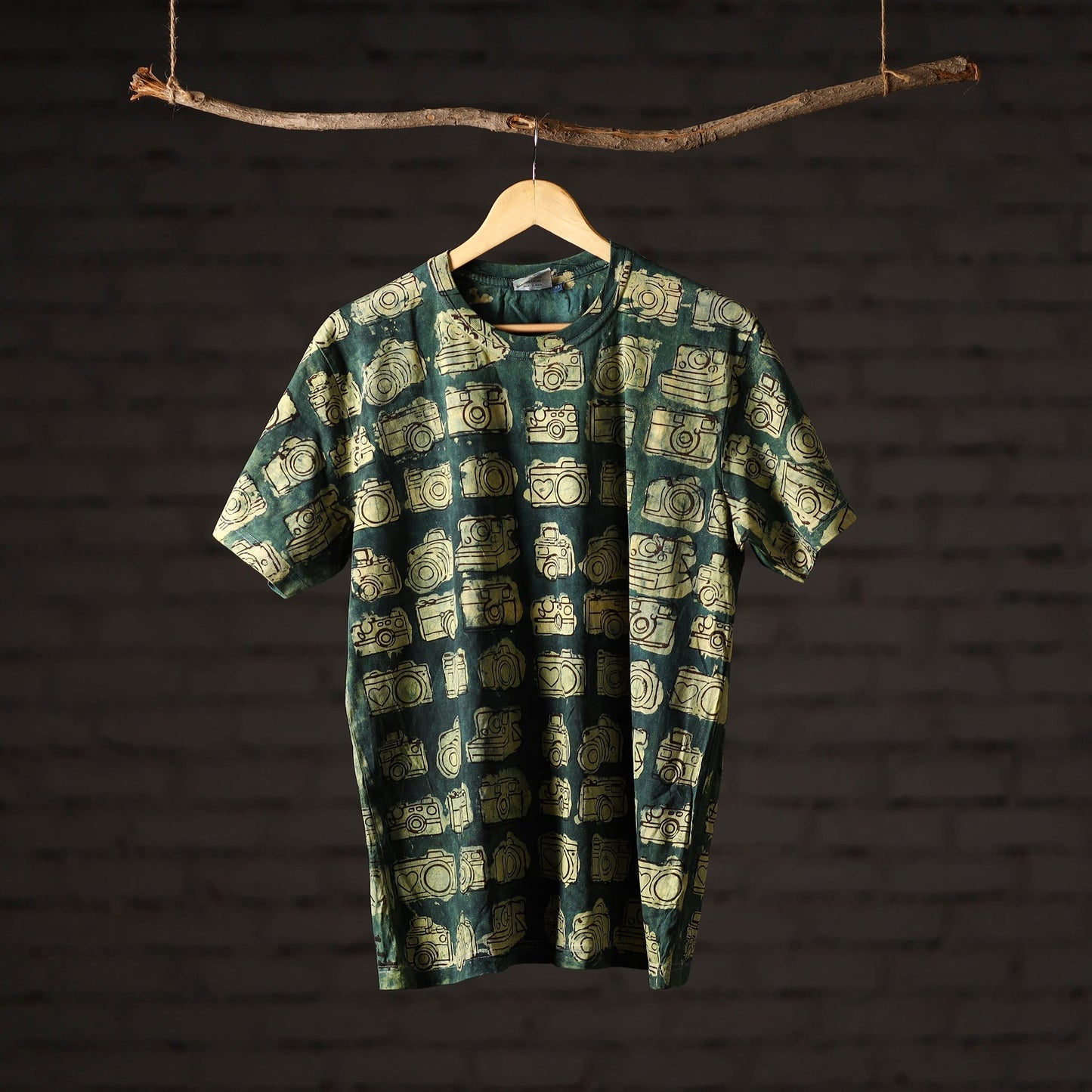  Bindaas Block Art Printed Cotton Unisex Round Neck T-shirt 