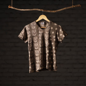 Bindaas art printed cotton women v neck t-shirt 03