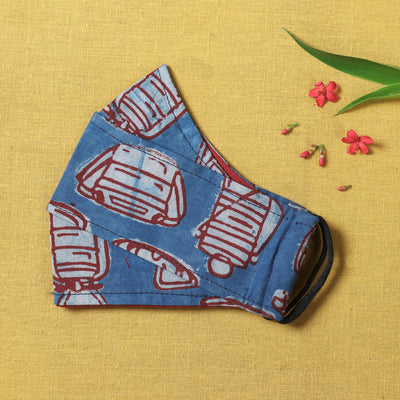  Bindaas Block Printed Cotton 3 Layer Snug Fit Face Cover 