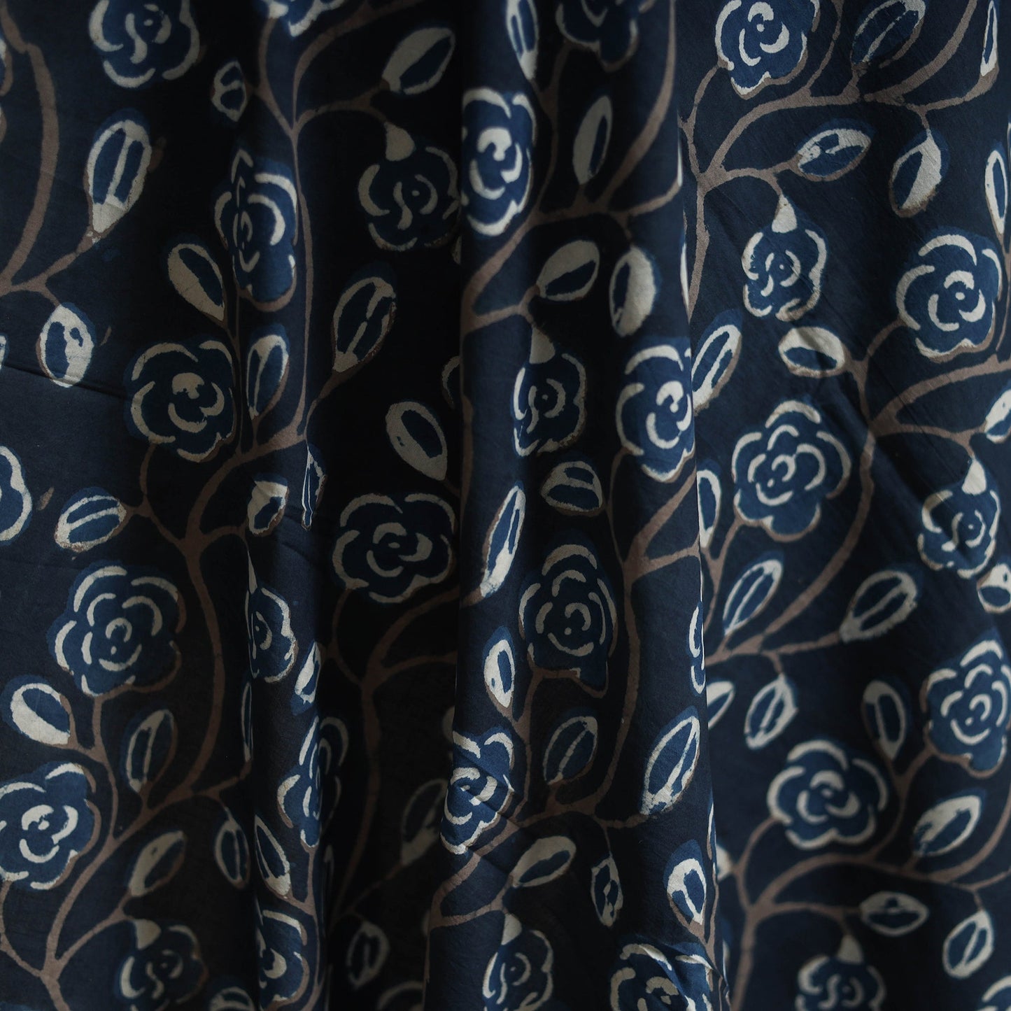 Bindaas hand block art print natural dyed cotton fabric 06