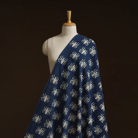 Bindaas hand block art print natural dyed cotton fabric 17