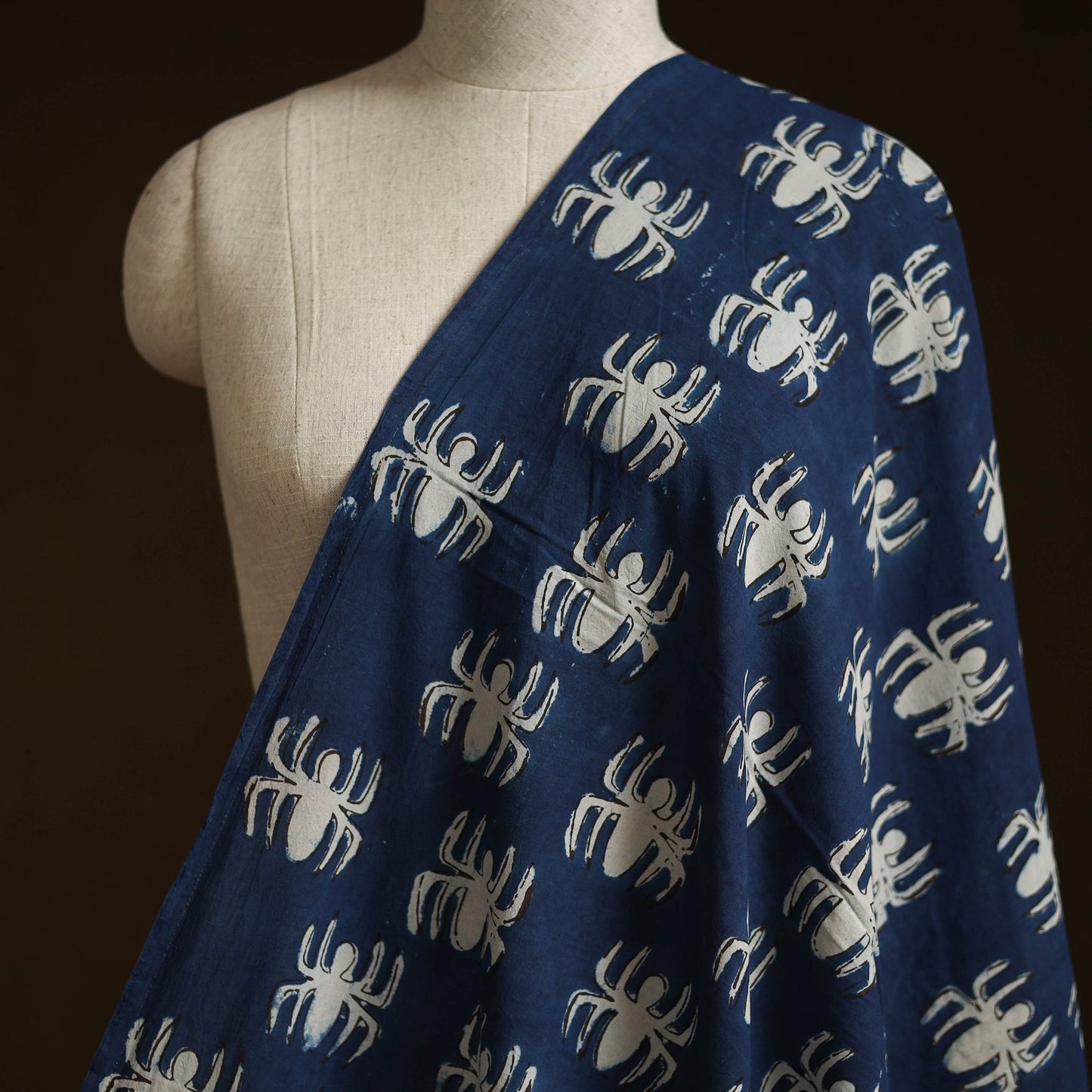Bindaas hand block art print natural dyed cotton fabric 17