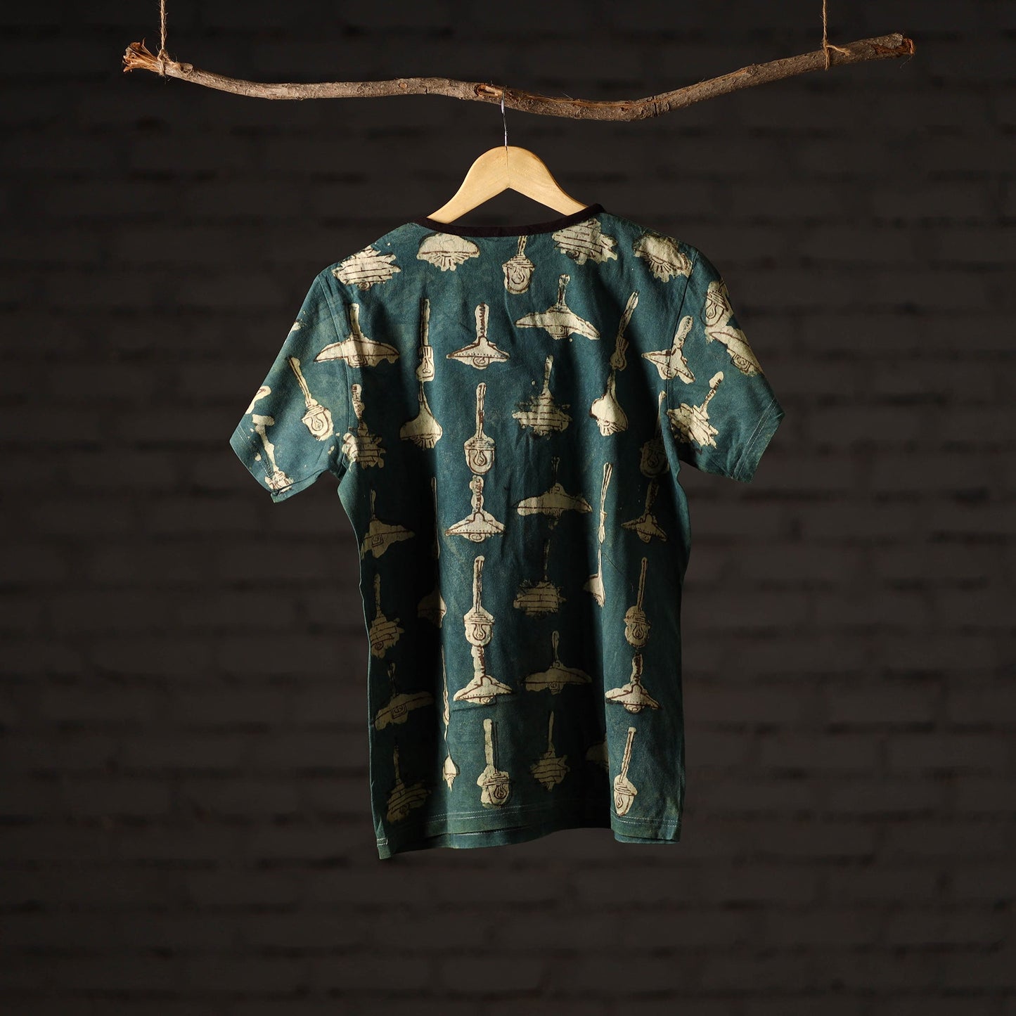 Bindaas hand printed cotton women round neck t-shirt 82