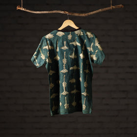 Bindaas hand printed cotton women round neck t-shirt 82