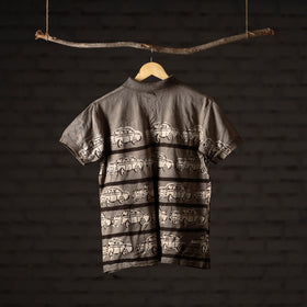 Bindaas natural dyed art unisex polo collar t-shirt 63