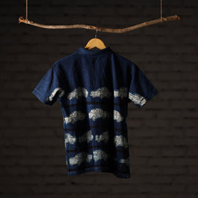 Bindaas natural dyed art unisex polo collar t-shirt 70