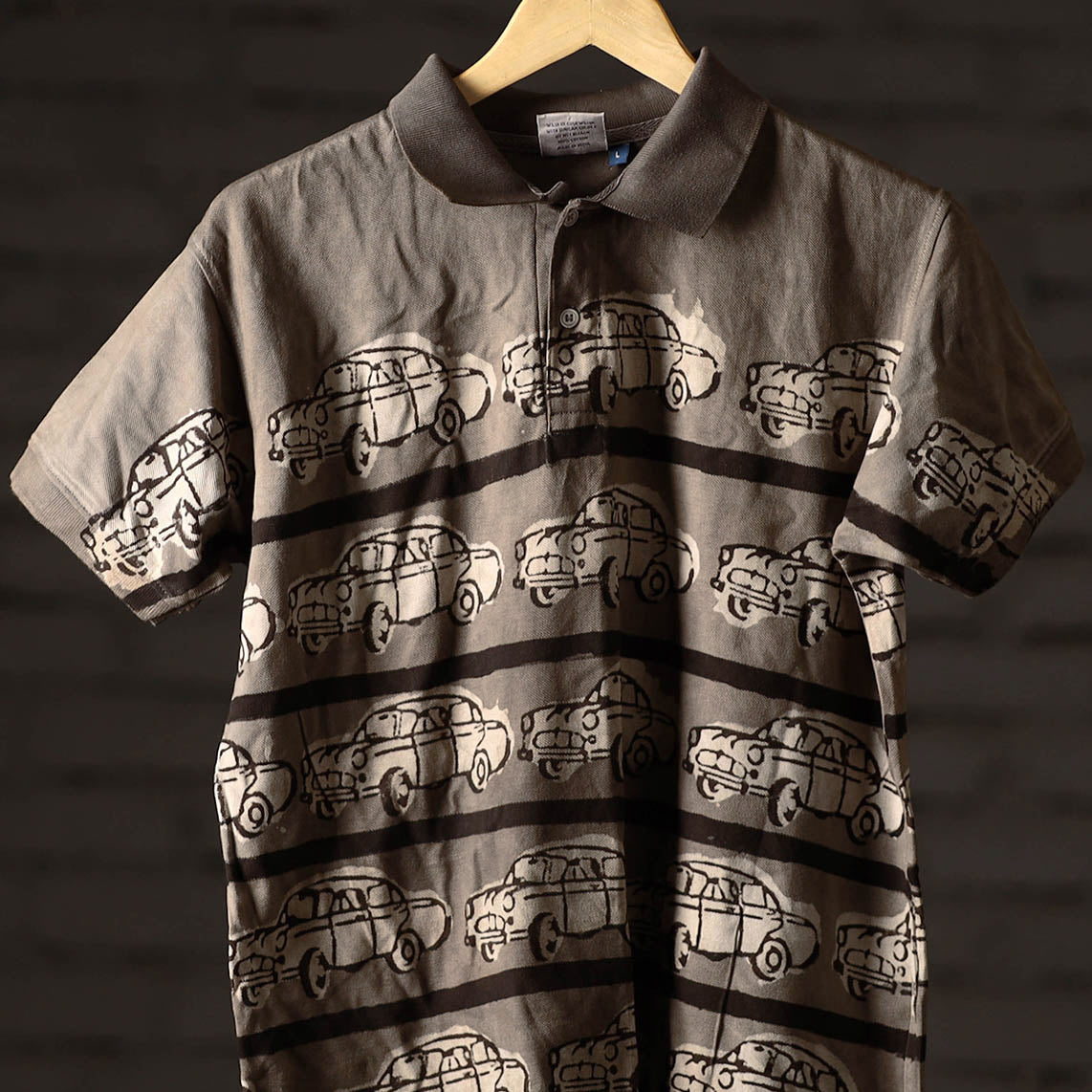 Bindaas natural dyed art unisex polo collar t-shirt 63