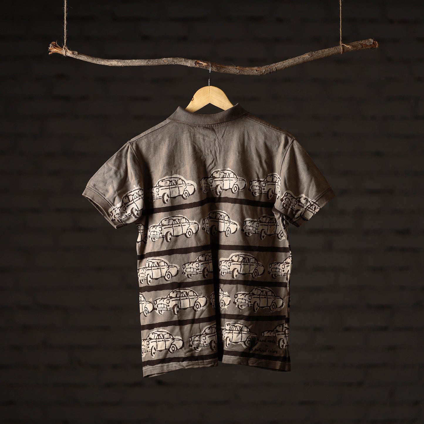 Bindaas natural dyed art unisex polo collar t-shirt 63