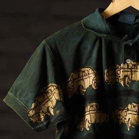 Bindaas natural dyed art unisex polo collar t-shirt 64