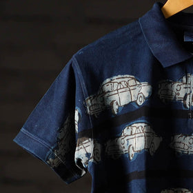 Bindaas natural dyed art unisex polo collar t-shirt 70