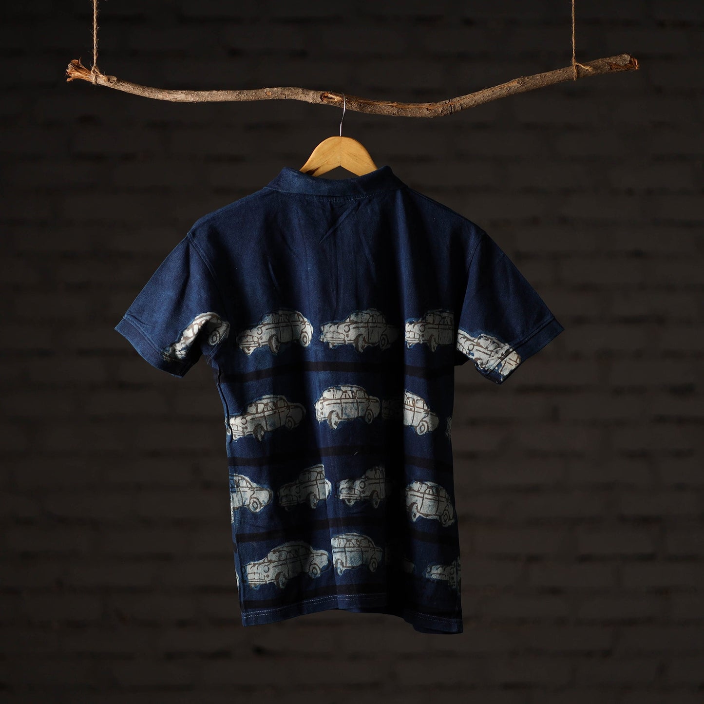 Bindaas natural dyed art unisex polo collar t-shirt 70